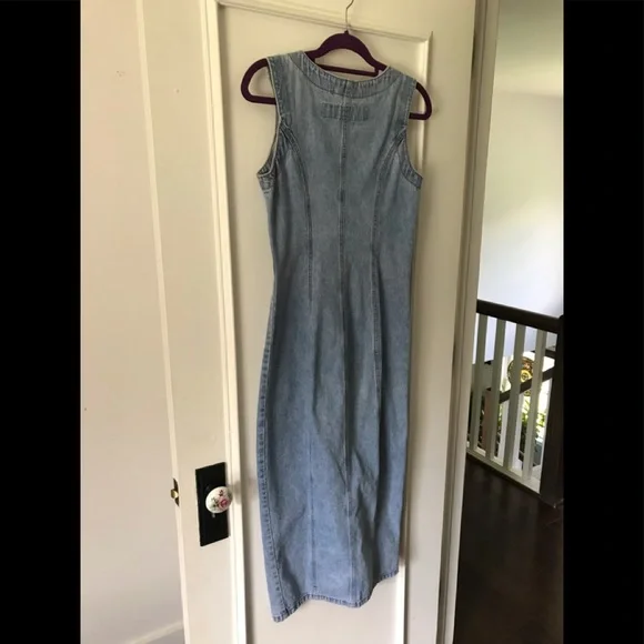 Z. Cavaricci Vintage Button Down Denim Dress Vneck Sleeveless Mint Condition - Picture 15 of 15